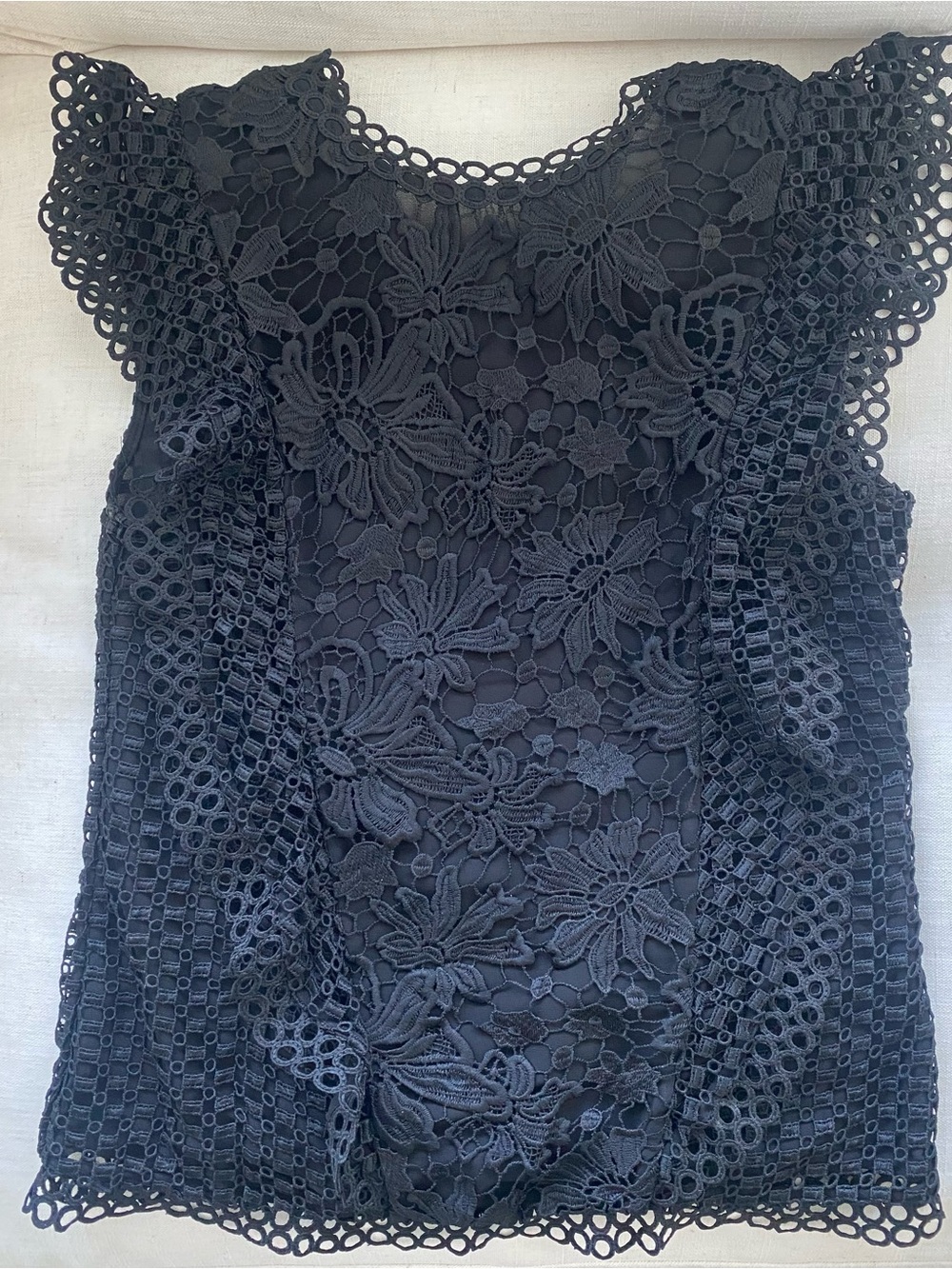 Ted Baker Black Lace Floral Crochet Top